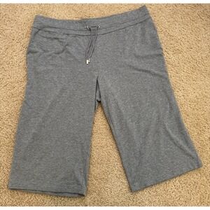 Danskin Now Women's Plus‎ Size X-Large 16-18 Gray Capri Leggings Draw-String